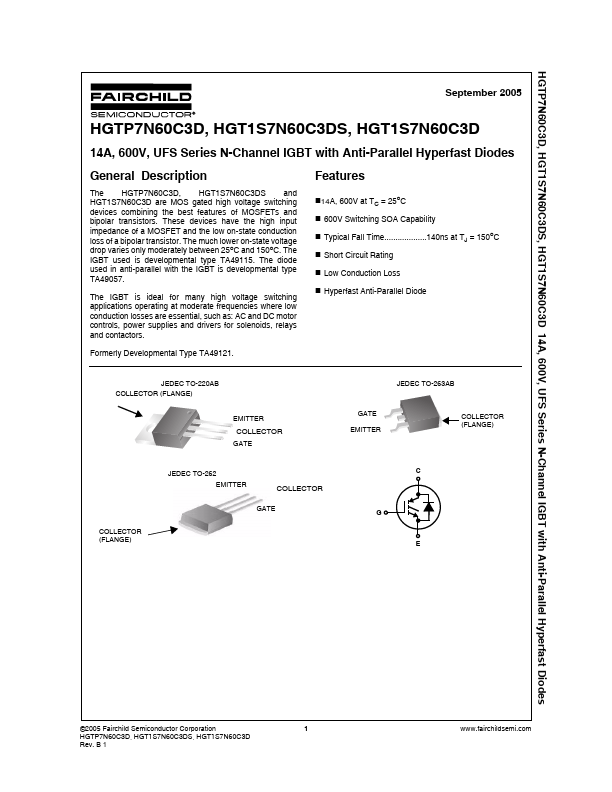 HGTP7N60C3D Fairchild Semiconductor