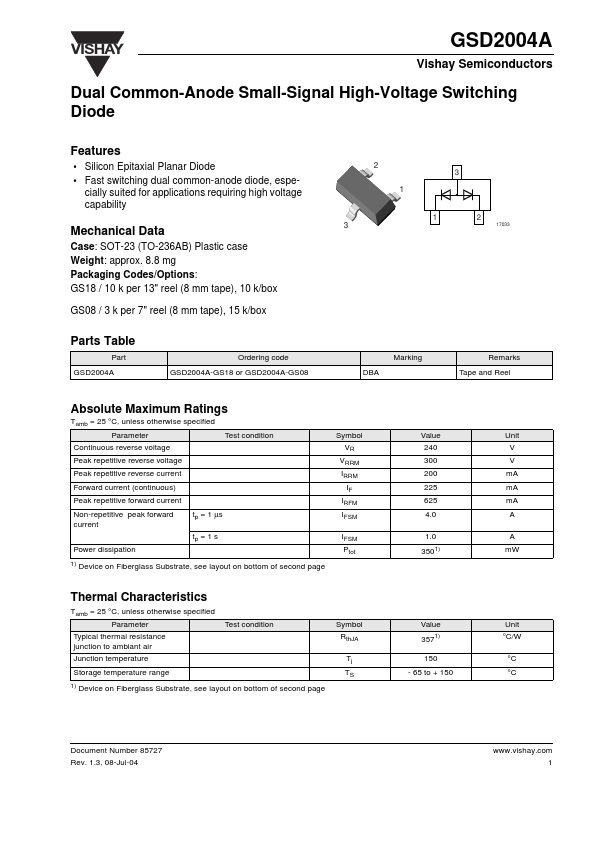 GSD2004A Vishay Siliconix