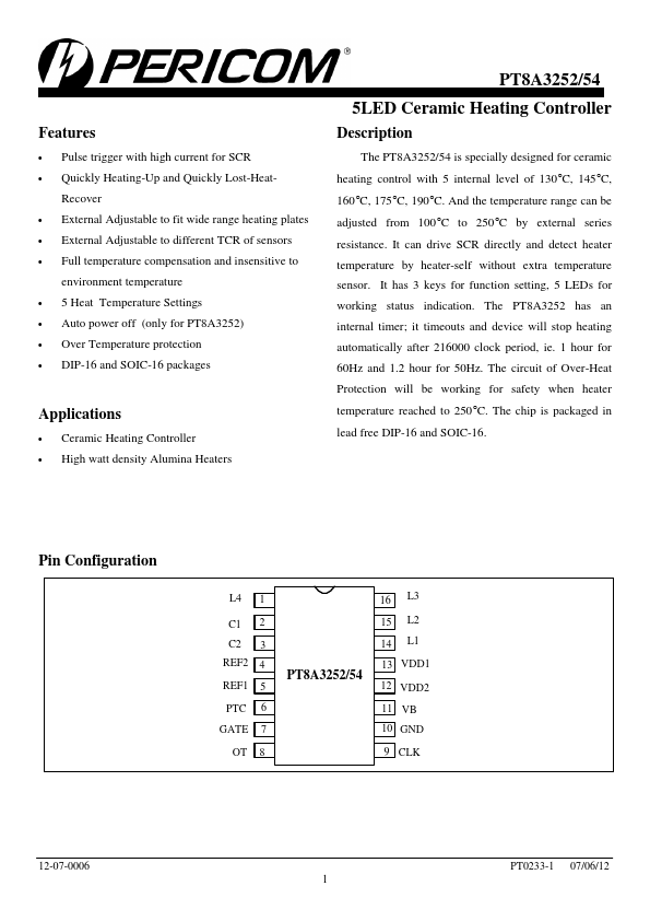 PT8A3252 Pericom Semiconductor