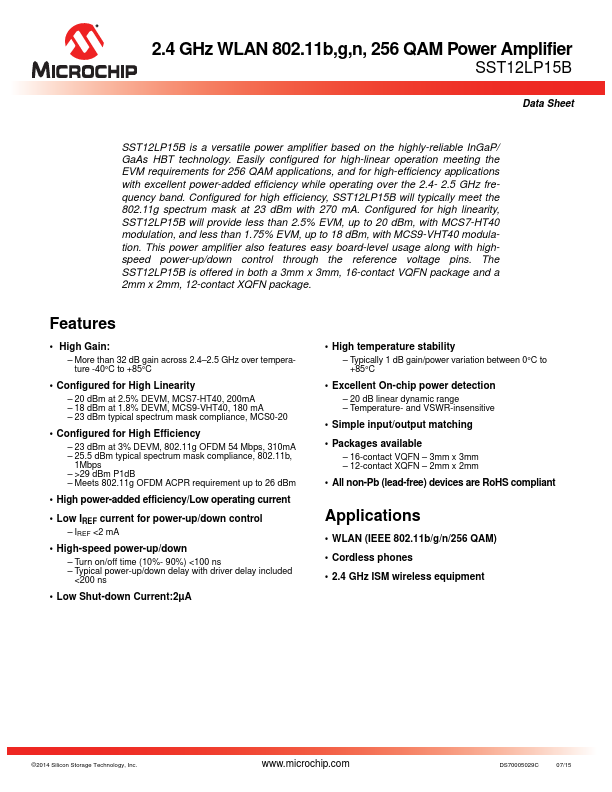 SST12LP15B Microchip