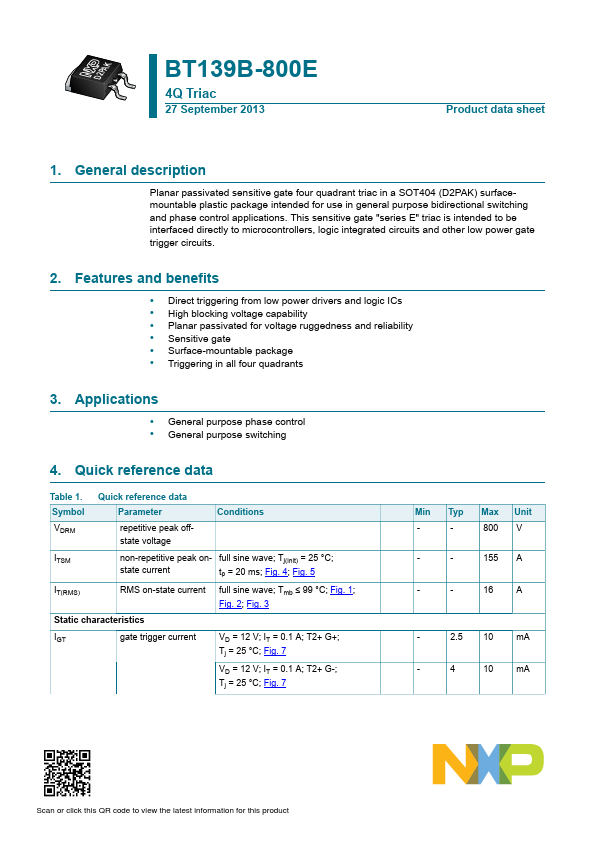 BT139B-800E NXP