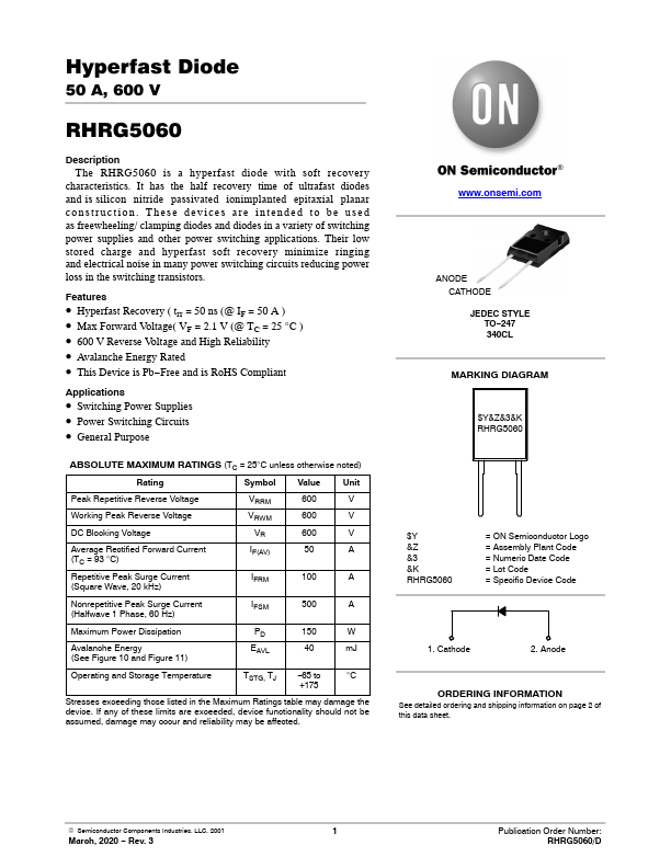 RHRG5060 ON Semiconductor