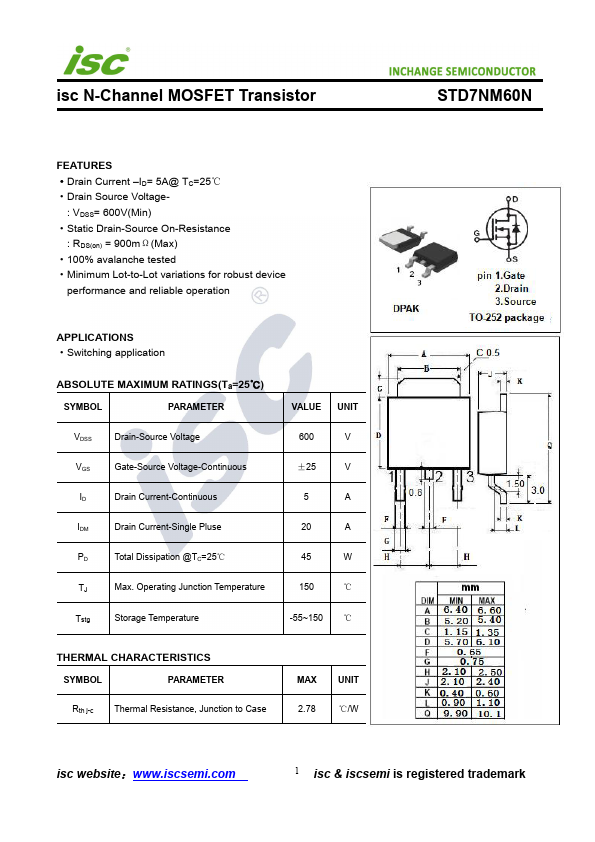 <?=STD7NM60N?> डेटा पत्रक पीडीएफ