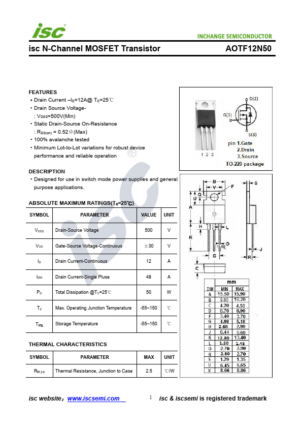 AOTF12N50