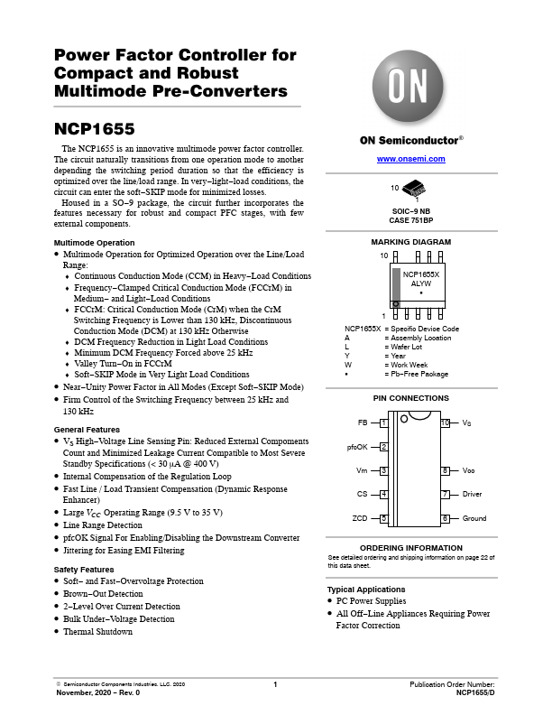 NCP1655 ON Semiconductor