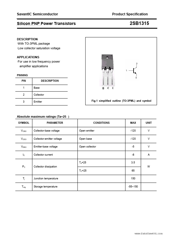 <?=2SB1315?> डेटा पत्रक पीडीएफ
