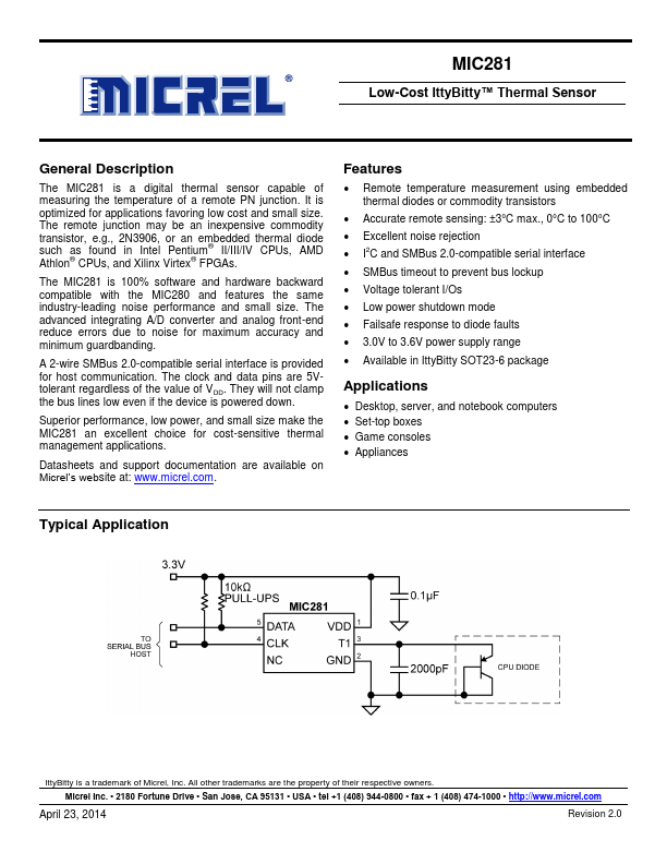 MIC281 Micrel Semiconductor