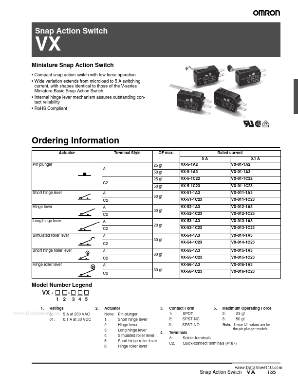 <?=VX-011-1C23?> डेटा पत्रक पीडीएफ