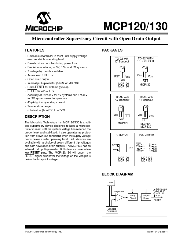 MCP120 Microchip Technology