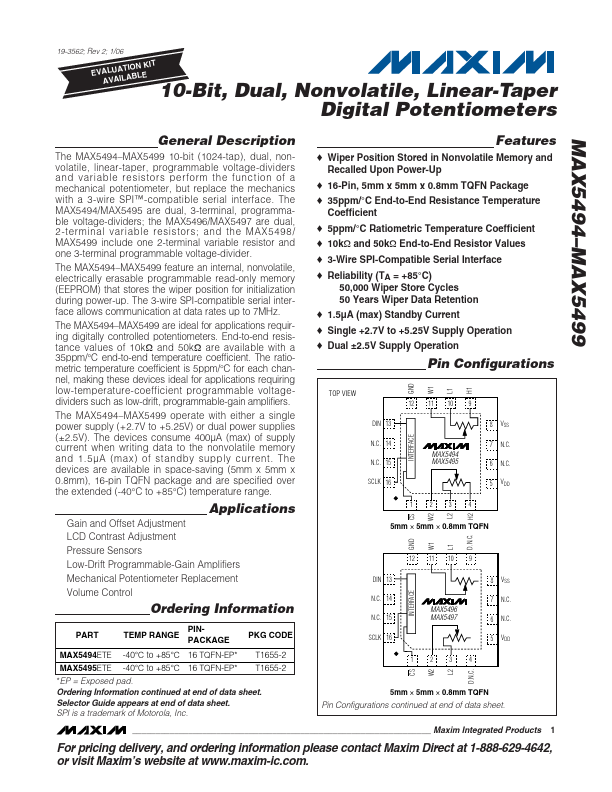 MAX5499 Maxim Integrated Products