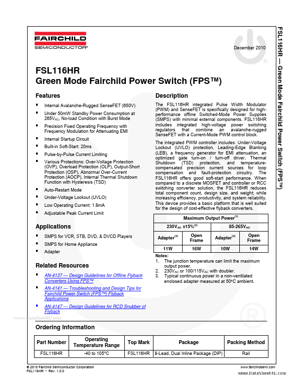 <?=FSL116HR?> डेटा पत्रक पीडीएफ