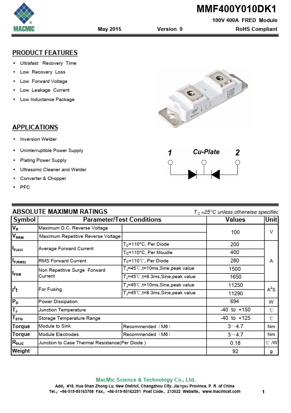 MMF400Y010DK1