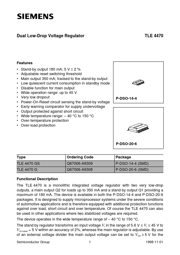 <?=TLE4470G?> डेटा पत्रक पीडीएफ