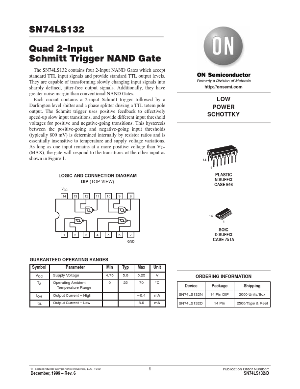 74LS132 ON Semiconductor