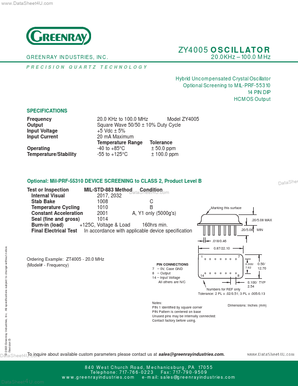 ZY4005 Greenray Industries
