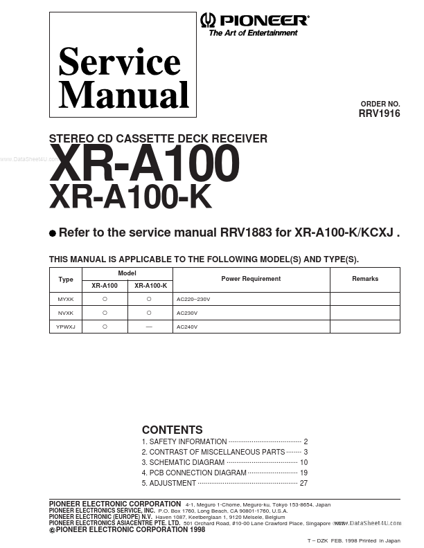 XR-A100-K