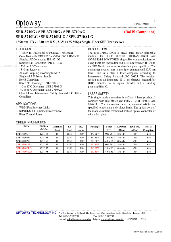 <?=SPB-3710xG?> डेटा पत्रक पीडीएफ