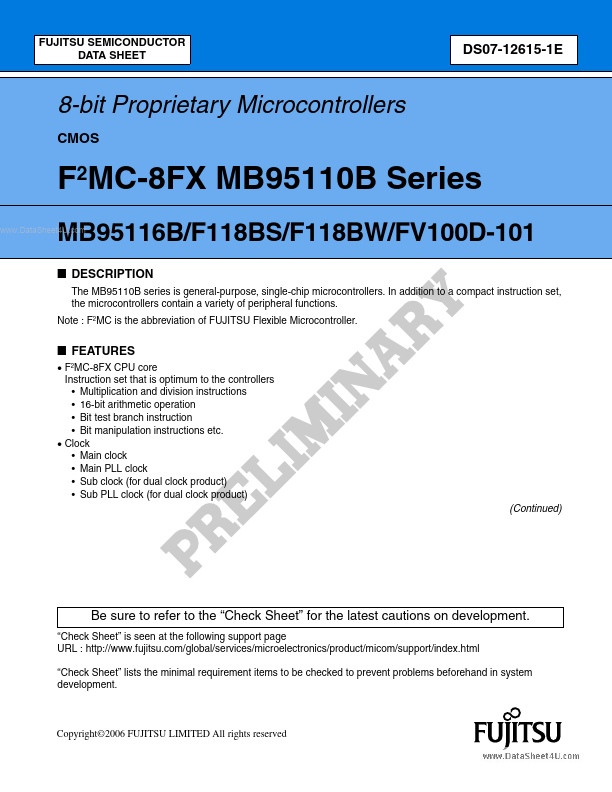 MB95F118BW Fujitsu Media Devices