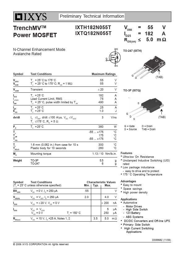 IXTQ182N055T