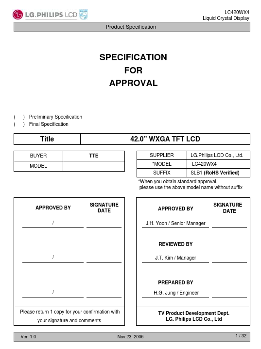 <?=LC420WX4-SLB1?> डेटा पत्रक पीडीएफ