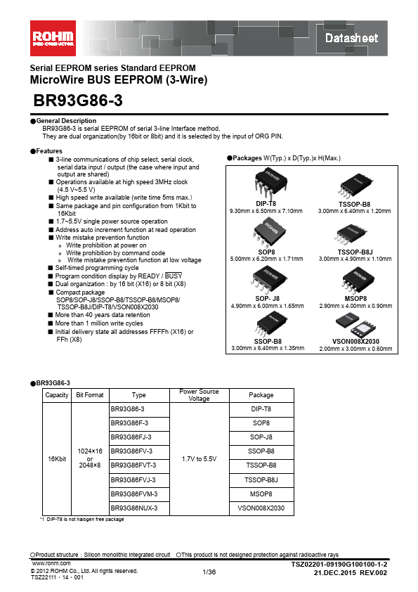 <?=BR93G86-3?> डेटा पत्रक पीडीएफ