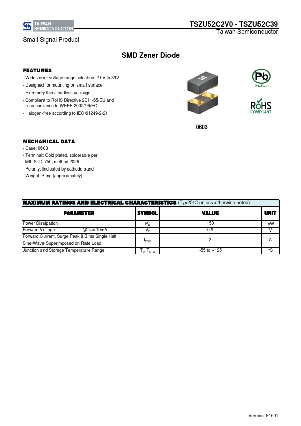 TSZU52C3V0 Taiwan Semiconductor