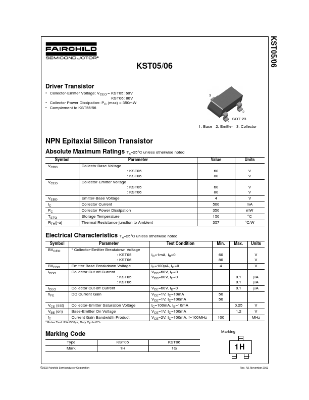 KST05 Fairchild Semiconductor