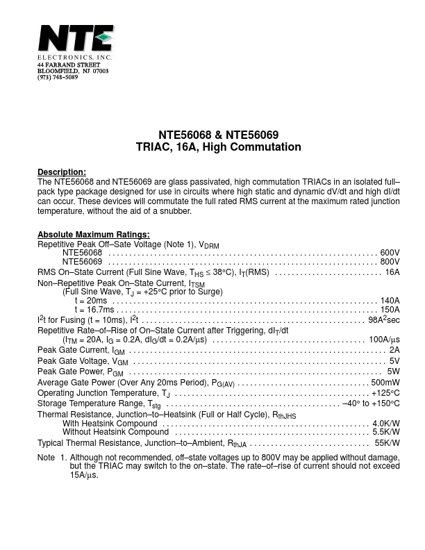 NTE56069 NTE Electronics