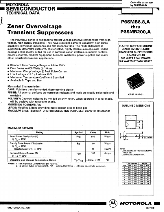 P6SMB9xA Motorola