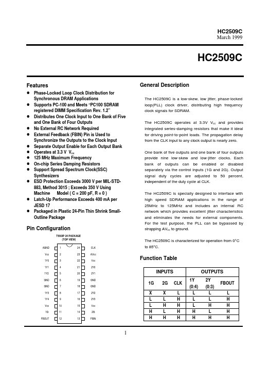 HC2509C Hynix Semiconductor