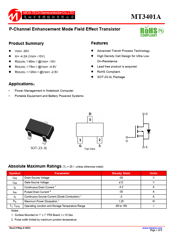 MT3401A MOS-TECH