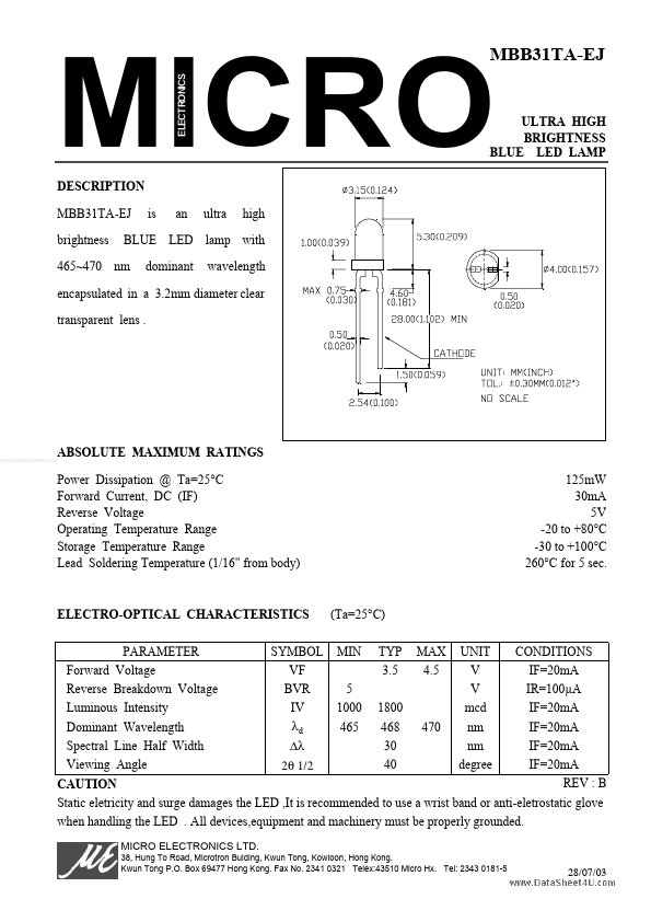 MBB31TA-EJ Micro Electronics