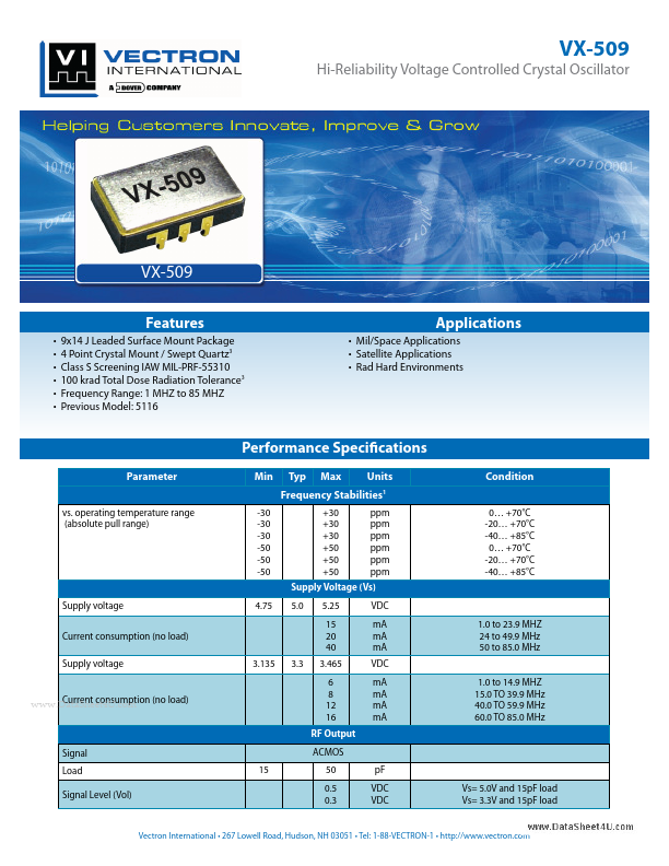 <?=VX-509?> डेटा पत्रक पीडीएफ