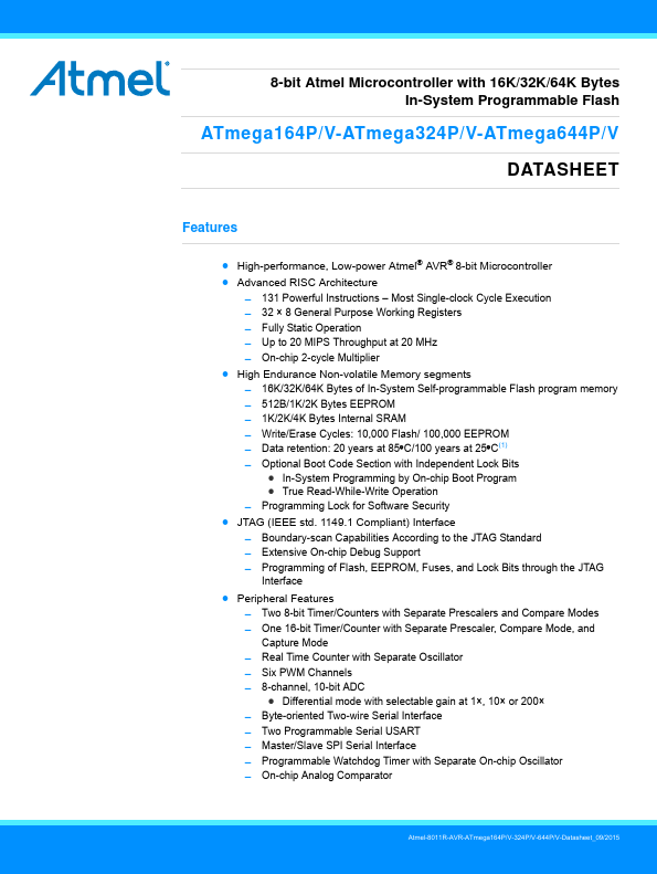 <?=ATMEGA164PV?> डेटा पत्रक पीडीएफ