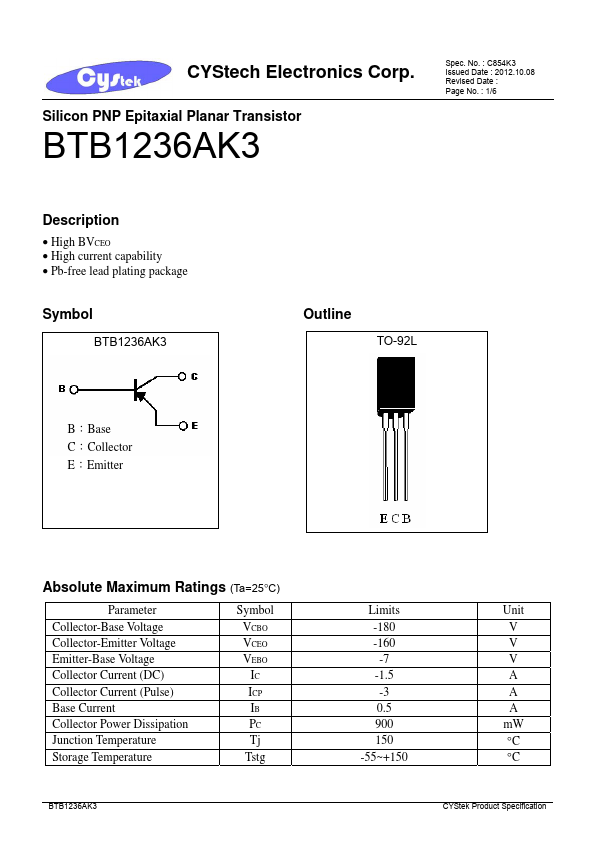 <?=BTB1236AK3?> डेटा पत्रक पीडीएफ