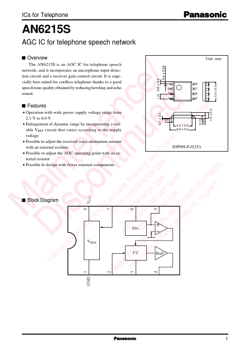 AN6215S Panasonic Semiconductor