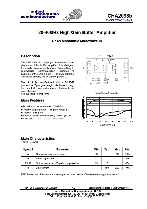 CHA2098B United Monolithic Semiconductors