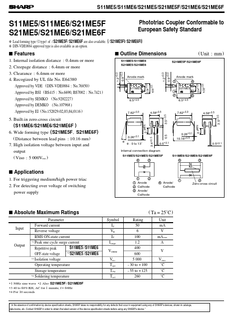 S21ME6F Sharp Electrionic Components