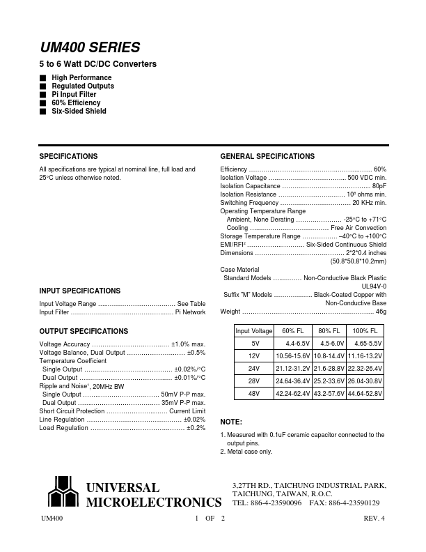 UM418 Universal Microelectronic