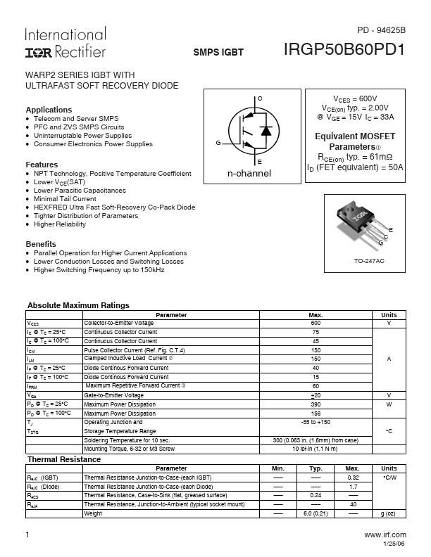 GP50B60PD1 International Rectifier