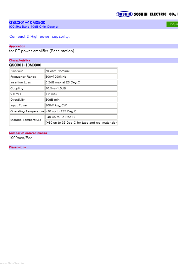 <?=GSC301-10M0900?> डेटा पत्रक पीडीएफ