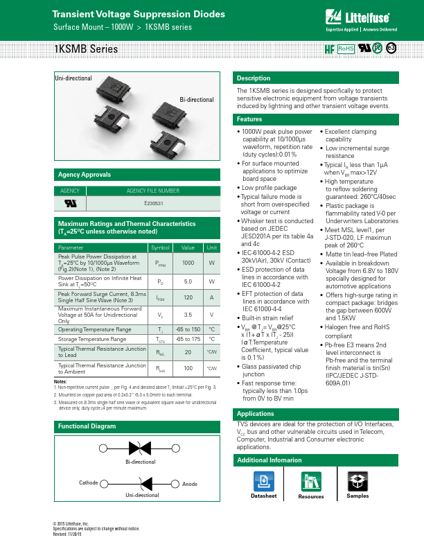 1KSMB15A Littelfuse