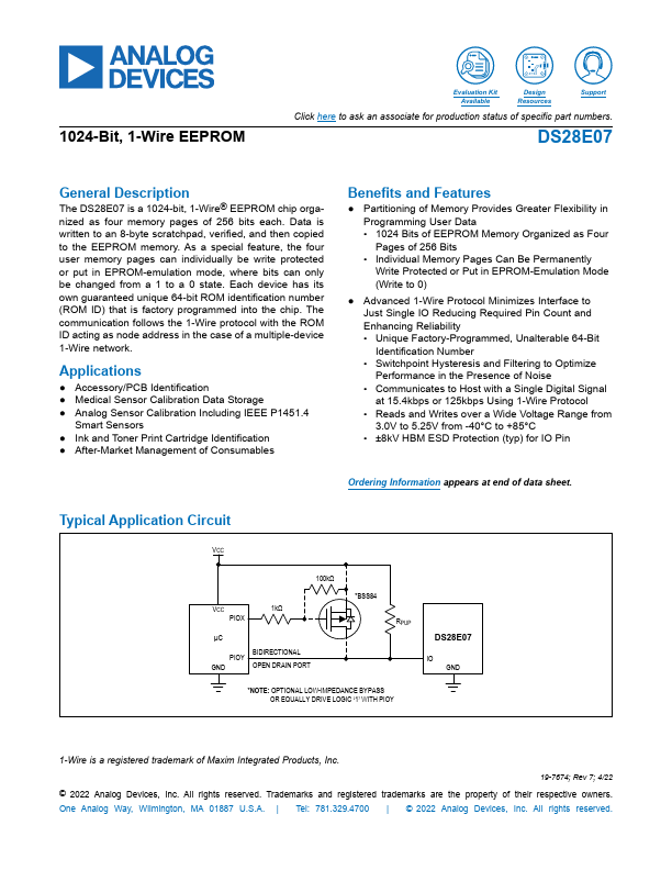 DS28E07 Analog Devices