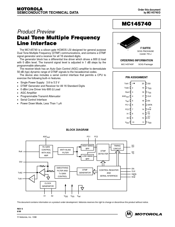 MC145740 Motorola