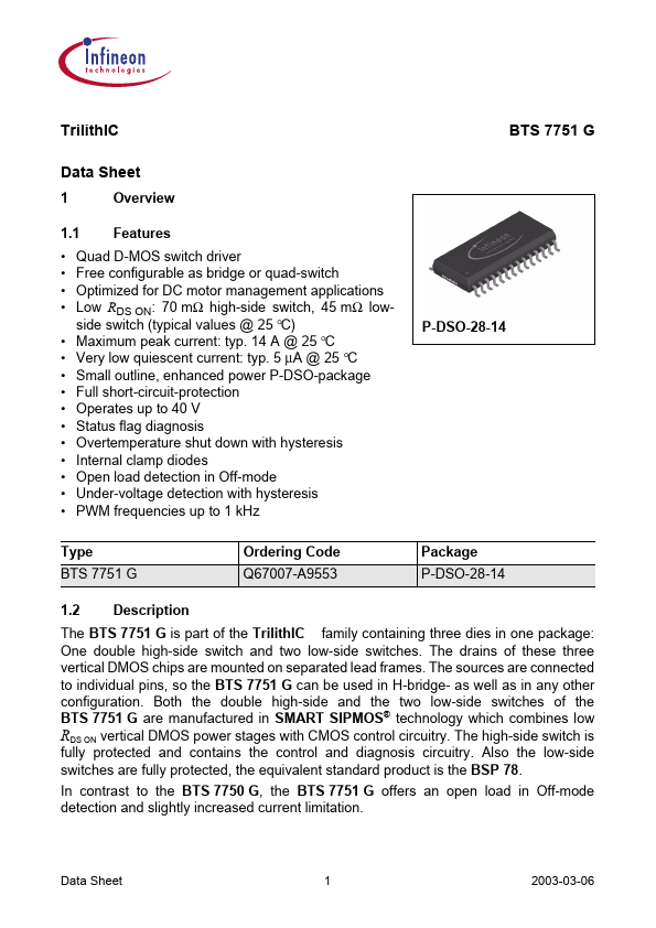 BTS7751G Infineon Technologies