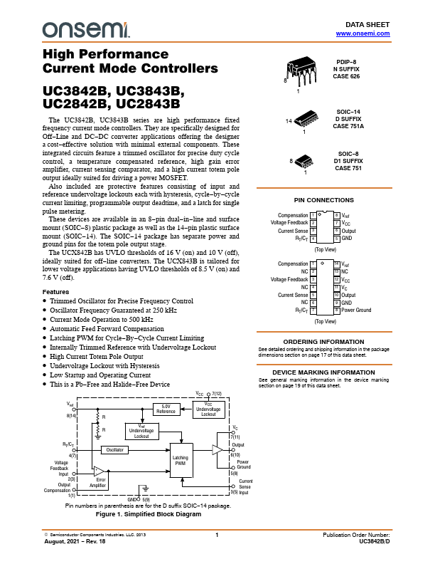 UC2842B ON Semiconductor