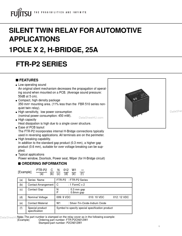 <?=FTR-P2CN012W1?> डेटा पत्रक पीडीएफ