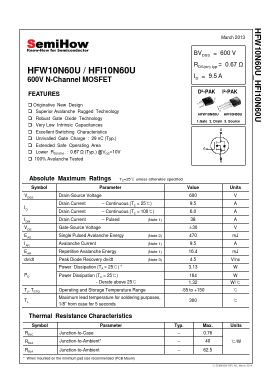 <?=HFI10N60U?> डेटा पत्रक पीडीएफ