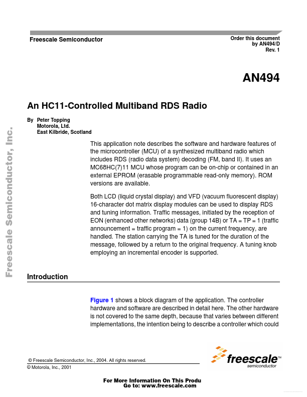 AN494 Freescale Semiconductor