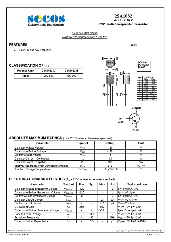 2SA1082 SeCoS